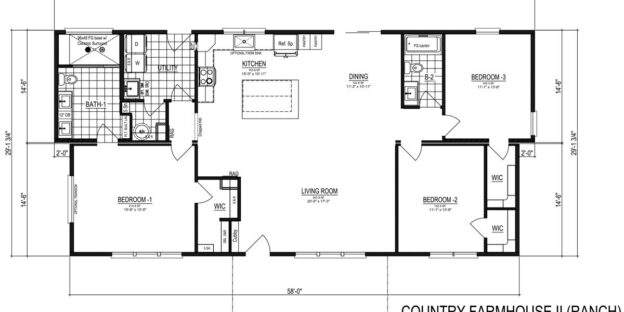 Country Farmhouse Floor Plan Design Variation One