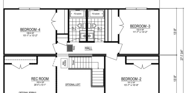 Middlebury Custom Modular Home Floor Plan Design Variation One