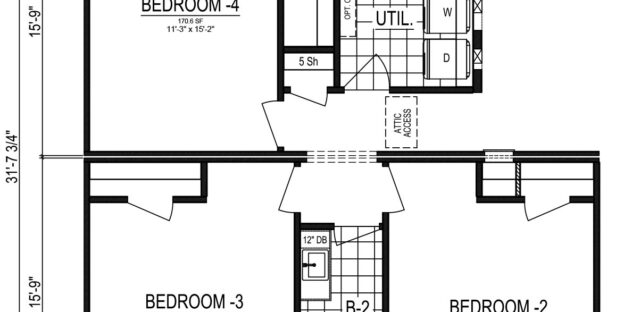 Heartland III XL Floorplan with Four Bedrooms